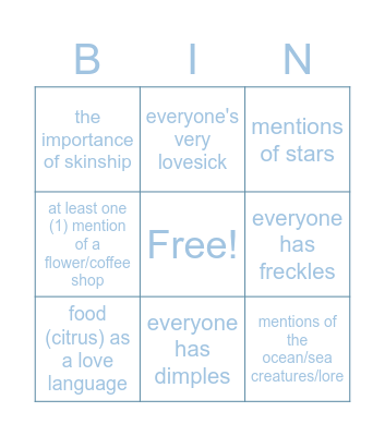 build my fics </3 Bingo Card
