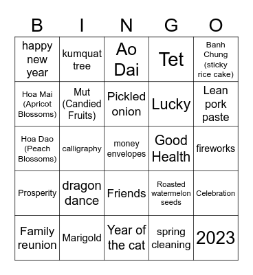 Tet Bingo! Bingo Card