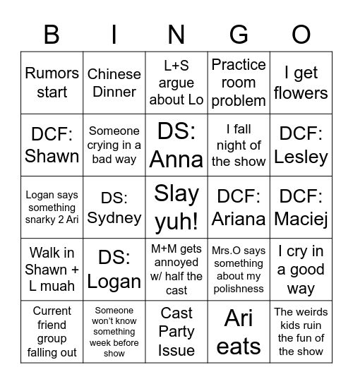 Little Shop of Horrors Bingo Card