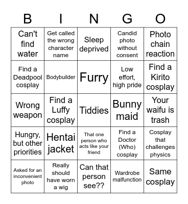 Convention Bingo Card