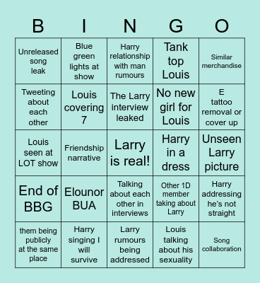 Larry Bingo 2023 Bingo Card