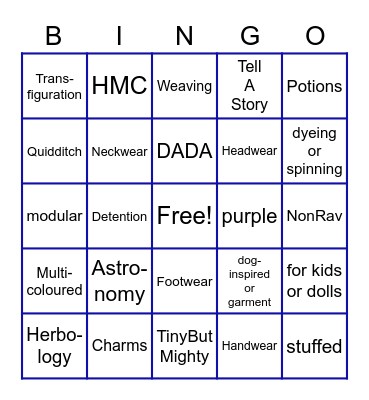 Pajama Party Bingo Card