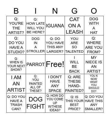 ART FESTIVAL BINGO Card