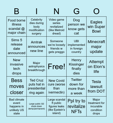 2023 Bingo Card