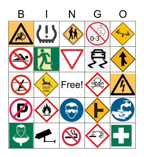 Safety & Security Bingo Card