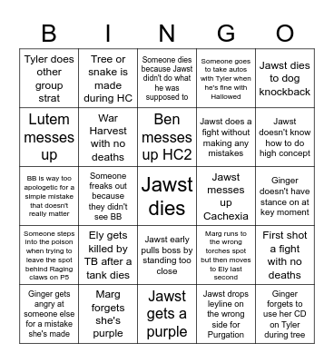 April Raiding Bingo Card Bingo Card