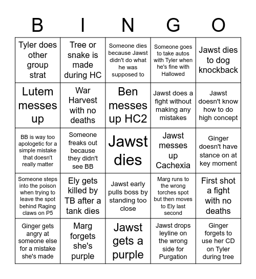 April Raiding Bingo Card Bingo Card