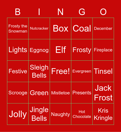 Chirstmas Bingo Card