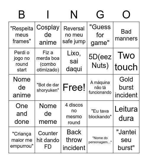 STRIVE Bingo Card