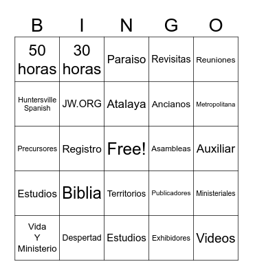 Cena de Precursores Bingo Card