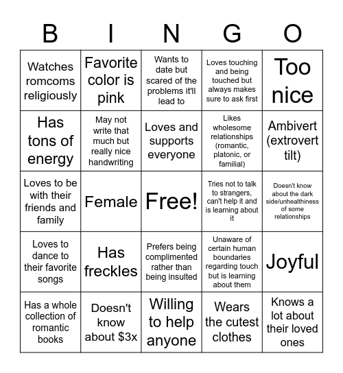 How much do you have in common with Freya? Bingo Card