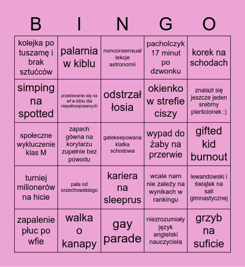 Prusak Bingo Card