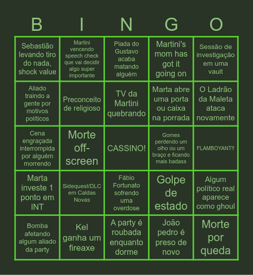 fletchout bingo rick rpg 22 Bingo Card