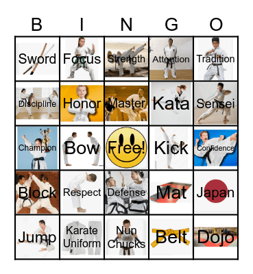 Karate Bingo Card