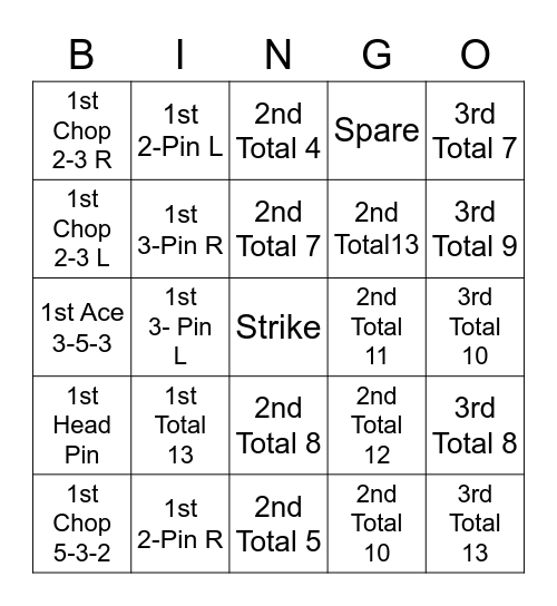 5-Pin BINGO Card