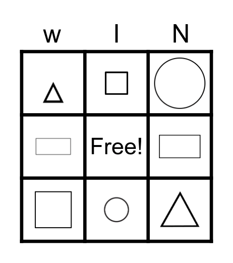 Shape Bingo Card