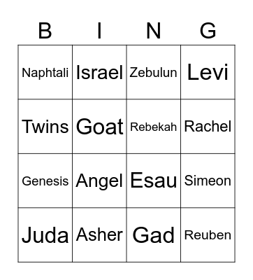 Jacob’s life Bingo Card