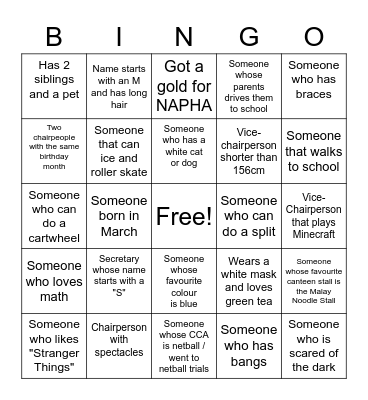 BINGTRODUCTION Bingo Card
