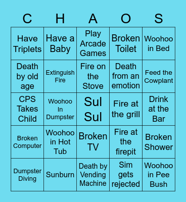 Unpaused Bingo Card