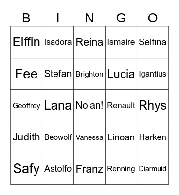 FEH New Units for 2023 Bingo Card