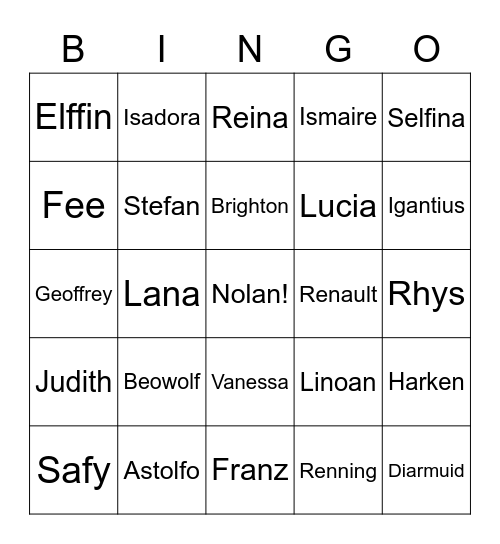 FEH New Units for 2023 Bingo Card
