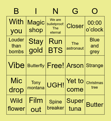 anneng •᷄ɞ•᷅ Bingo Card