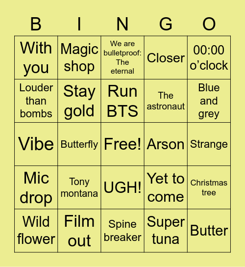 anneng •᷄ɞ•᷅ Bingo Card