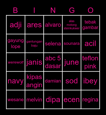 PUNYA ABHITANUUUUU Bingo Card