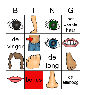 het lichaam Bingo Card