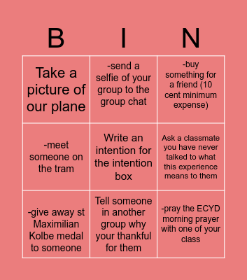 Airport bingo Card