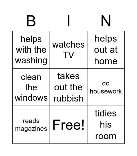 It’s my life! Bingo Card