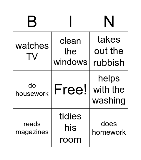 It's my life Bingo Card
