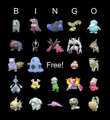 Shiny Pokemon Bingo Card