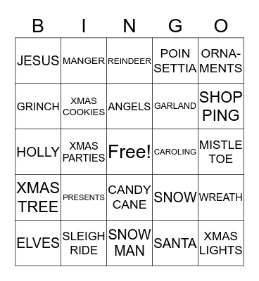 CHRISTMAS BINGO Card