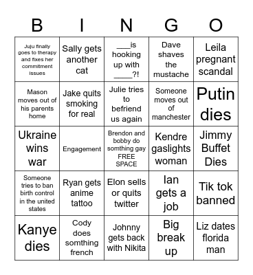 Bingo 2023 Bingo Card