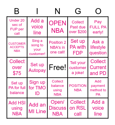 STAY CONNECTED/NBA Bingo Card