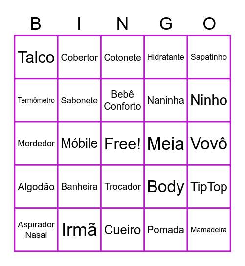 Bingo Chá da Laura Maria Bingo Card