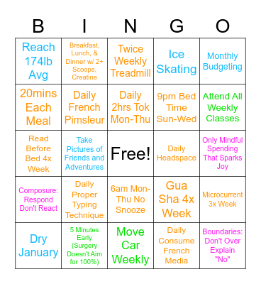 Jazzy January Bingo Card