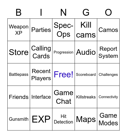 Broken in Update BINGO Card