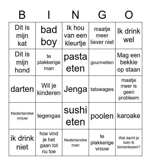 Lang leve de Liefde Bingo Card