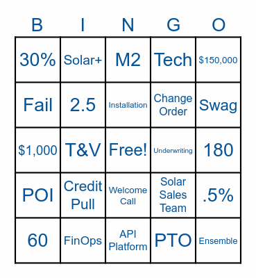 Dividend Bingo Card