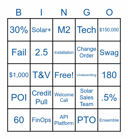 Dividend Bingo Card