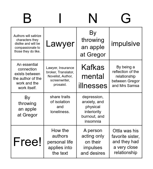 Bingo(Ryan Gilbert and Lucas V) Bingo Card