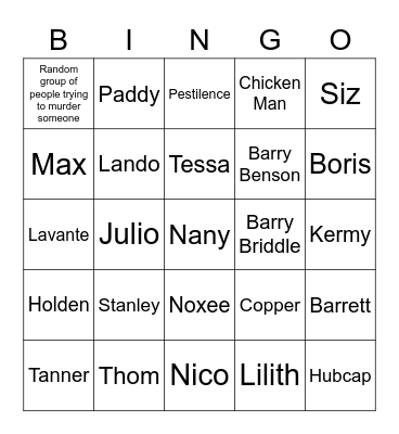 Andi Camping Visits Bingo Card