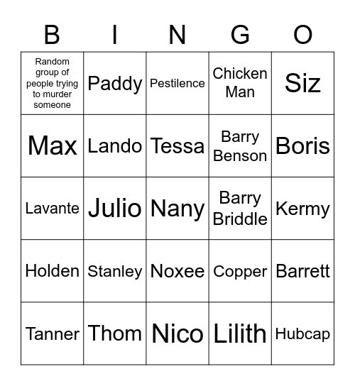 Andi Camping Visits Bingo Card