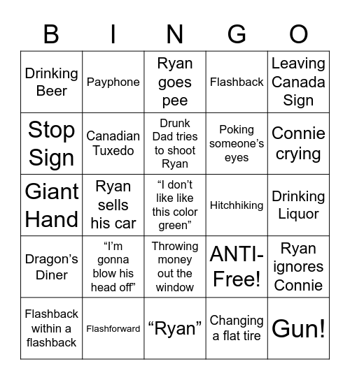 Ryan's Babe - Round 1 Bingo Card