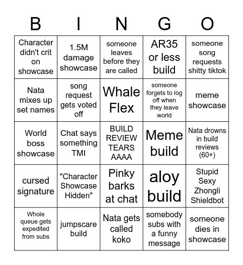 Build Review Bingo 2 Bingo Card