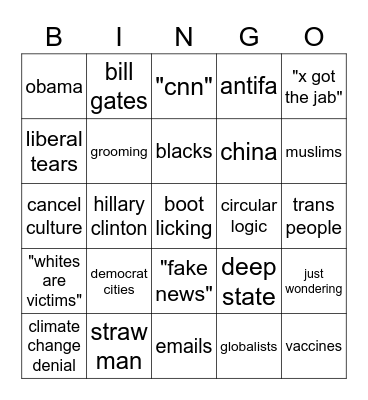 conservative bingo Card