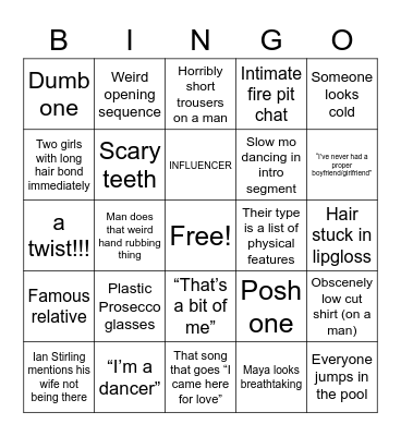 WINTER LUV ISLAND Bingo Card