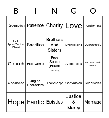 Salt And Light Bingo Card